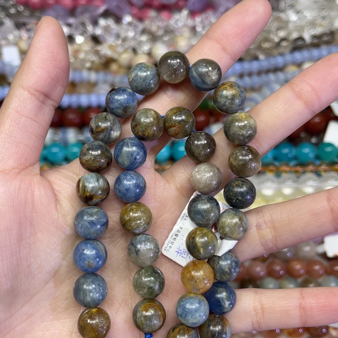 玛瑙/玉髓散珠天然蓝晶卡10长条38厘米