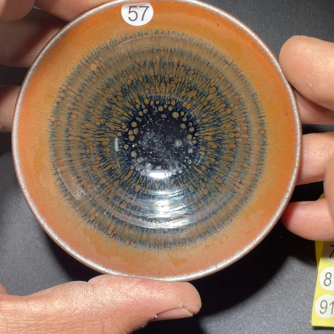 茶盏龙窑柴烧老黄甄选57