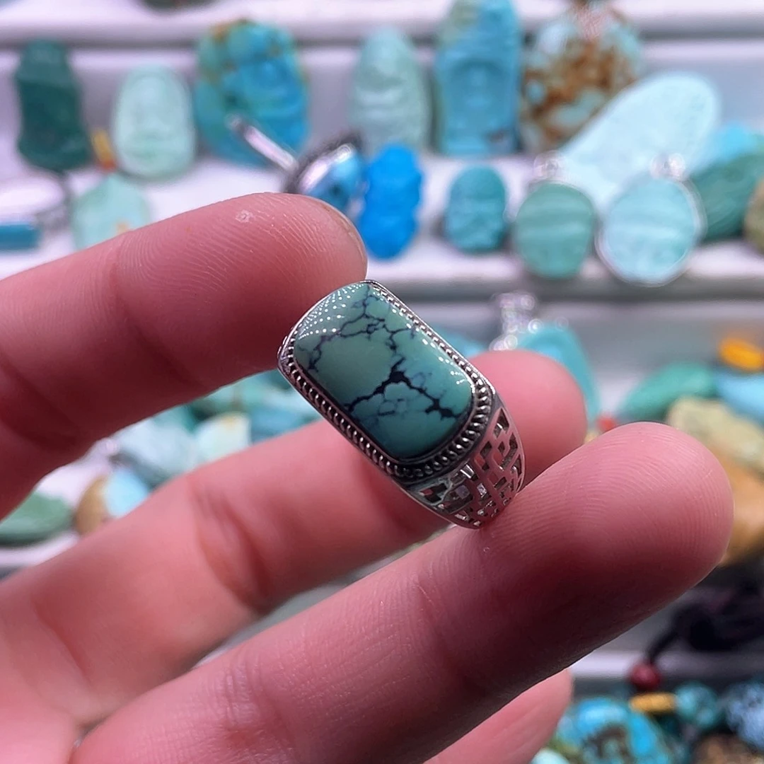 绿松石颈饰银S925镶嵌