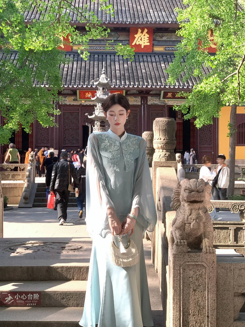 EIA一尧新中式国风【京城娇女】气质轻奢云肩外衫+吊带连衣裙高级感