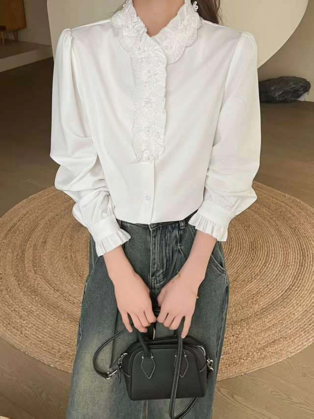 25c-009白色设计感衬衫