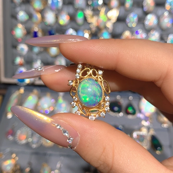 欧泊福利吊坠t银S925镶嵌