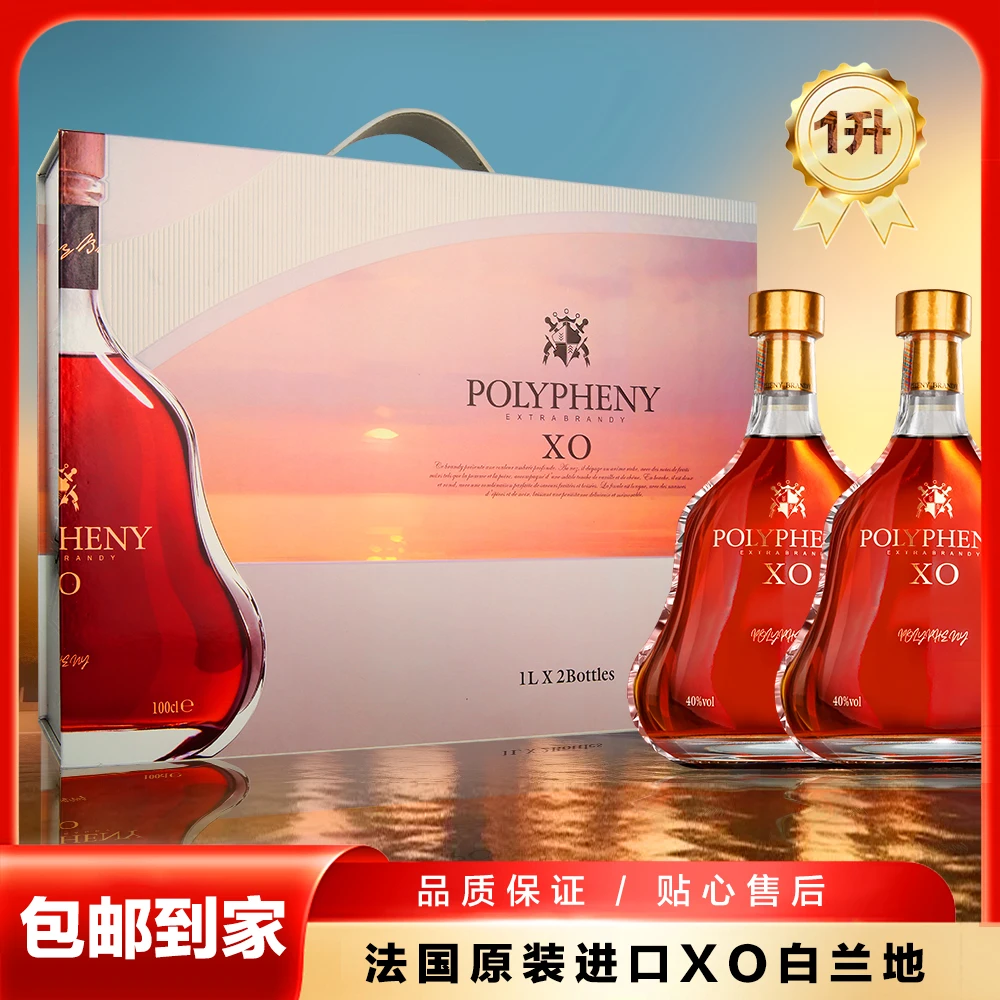 法国原装进口-波尔菲利XO白兰地奢品限定-40度洋酒 1L*2瓶礼盒装！