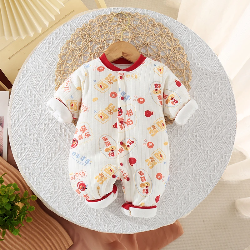 120克棉花连体衣A类冬季加厚新生儿宝宝衣服