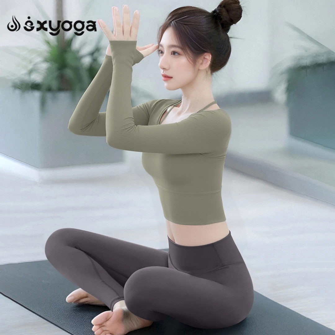 女士速干瑜伽服女新款袖防晒显瘦专业普拉提健身服运动套装秋季