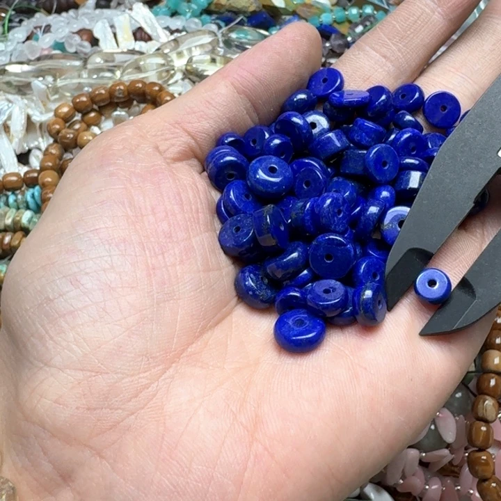 合金玛瑙/玉髓珠宝半成品2颗7-10mm青金石