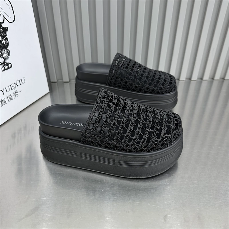 女士女鞋时尚百搭网红休闲夏季厚底防滑高跟坡跟韩版松糕底潮流鞋