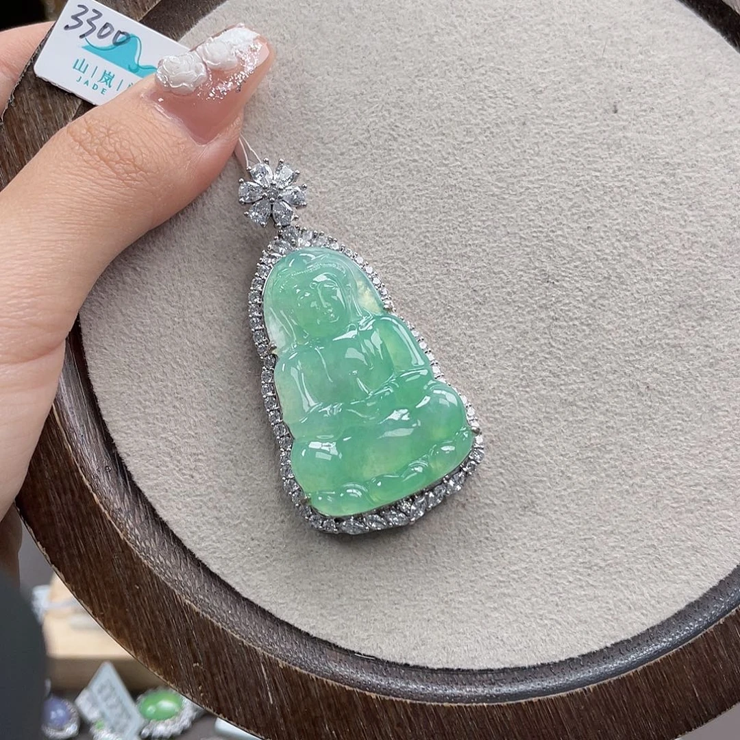翡翠银S925镶嵌颈饰