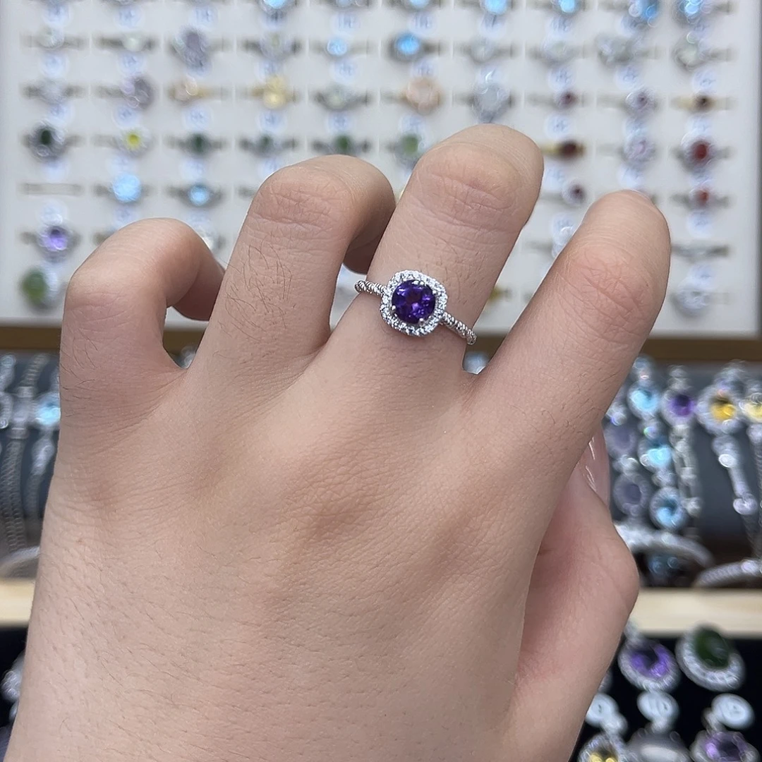 银S925镶嵌戒指紫晶