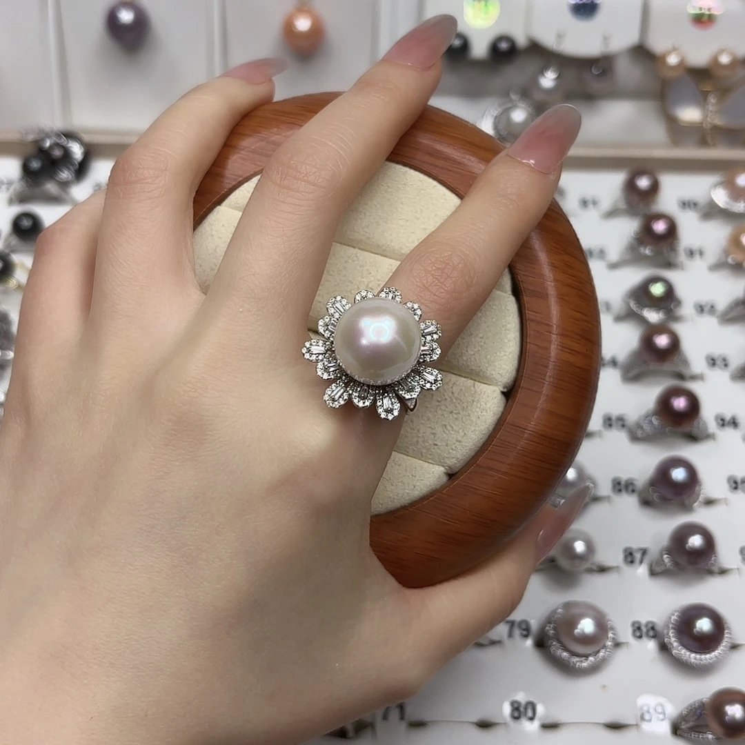 *****银S925镶嵌戒指淡水珍珠