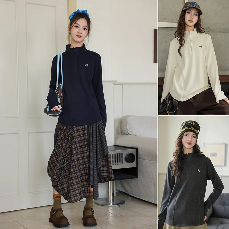 骄骄虎女童自发热打底衫2025冬季新款初中生内搭加绒保暖上衣7429