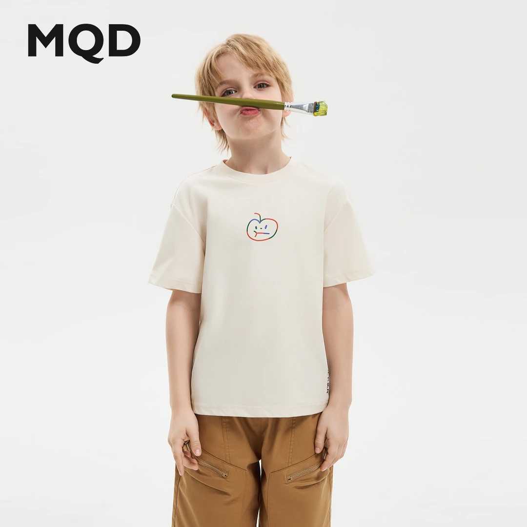 MQD童装夏季T恤POLO衫儿童休闲半袖宽松品质童装潮牌童装儿童衣服