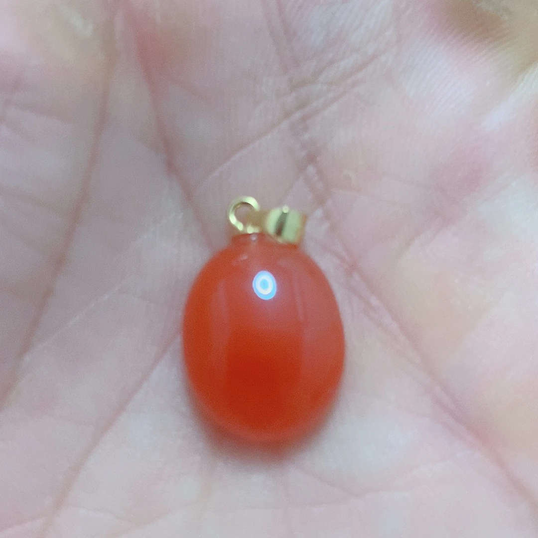 南红玛瑙银S925镶嵌吊坠(不含链)