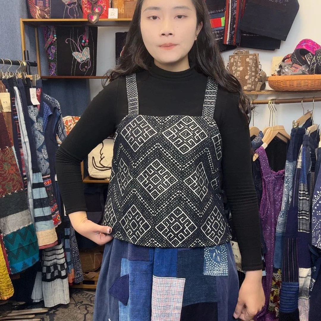 棉妤然服饰手工织锦吊带