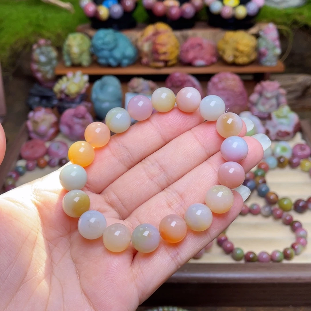 玛瑙/玉髓未镶嵌手串盐源玛瑙仙色光珠