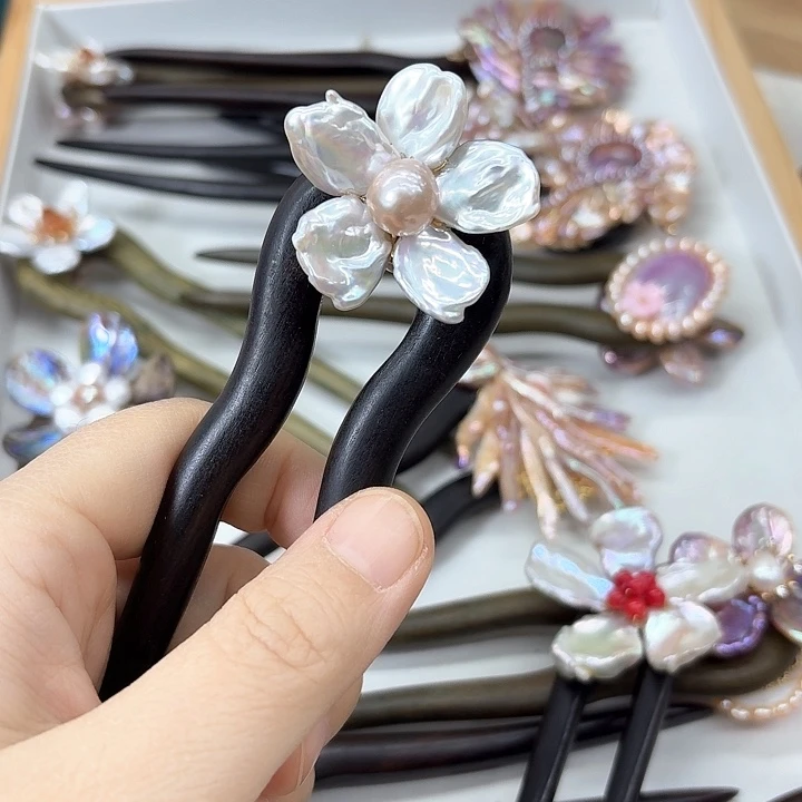 淡水珍珠耳饰银S925镶嵌开****