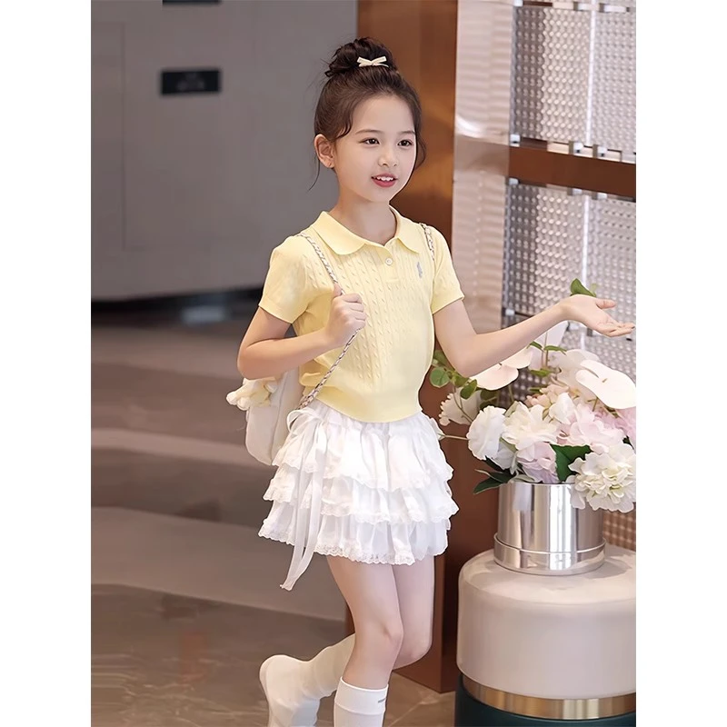 女童夏装2025新款12岁潮款儿童夏季裙子套装大童夏天蛋糕公主裙潮