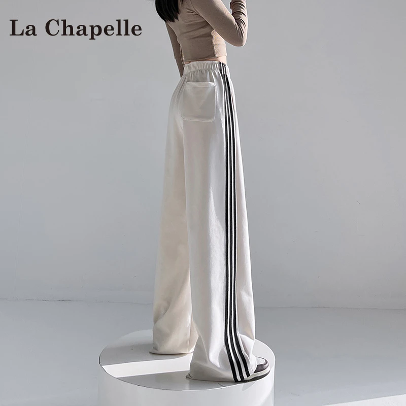 拉夏贝尔显瘦宽松休闲裤女阔腿裤2025秋冬新款嘻哈美式百搭运动裤