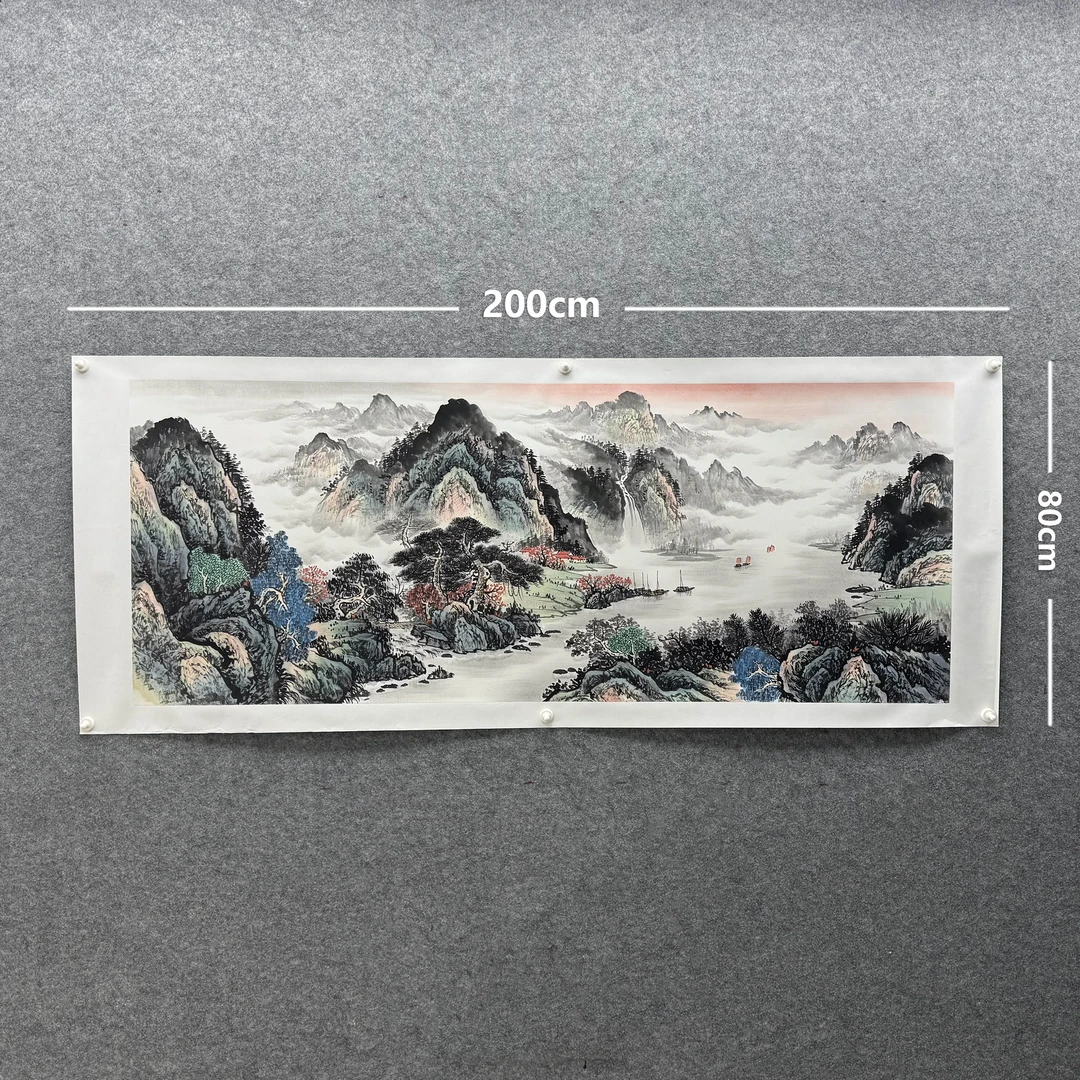 【山水画】张恒禄200*80cm手绘礼盒作品（1）