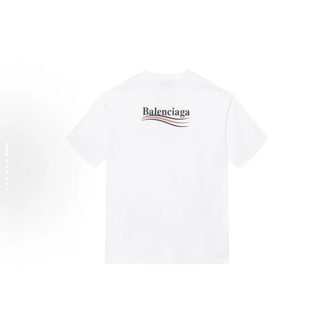 Balenciaga巴黎世家 可乐印花圆领休闲短袖T恤 白色