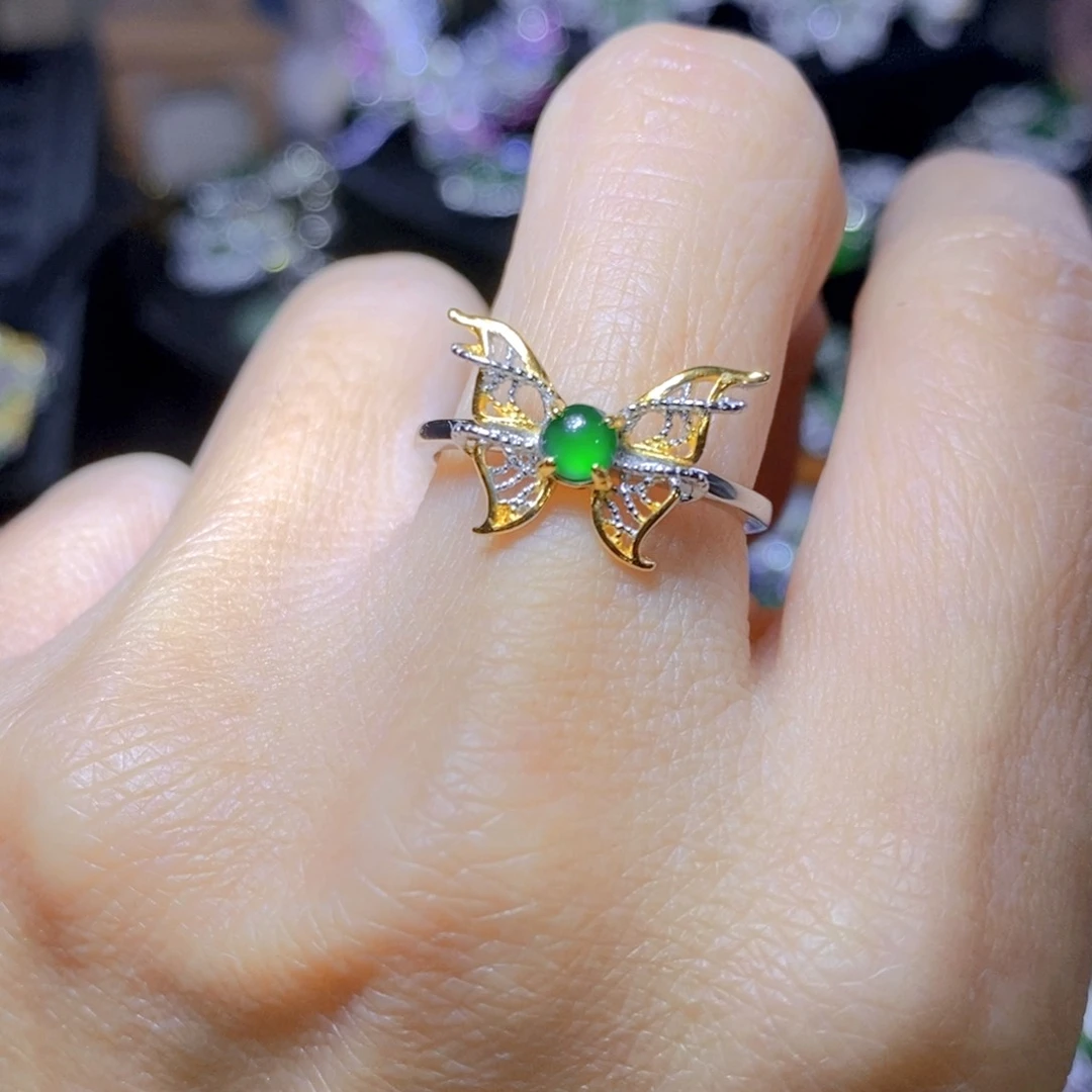 翡翠耳饰银S925镶嵌?****?天然翡翠