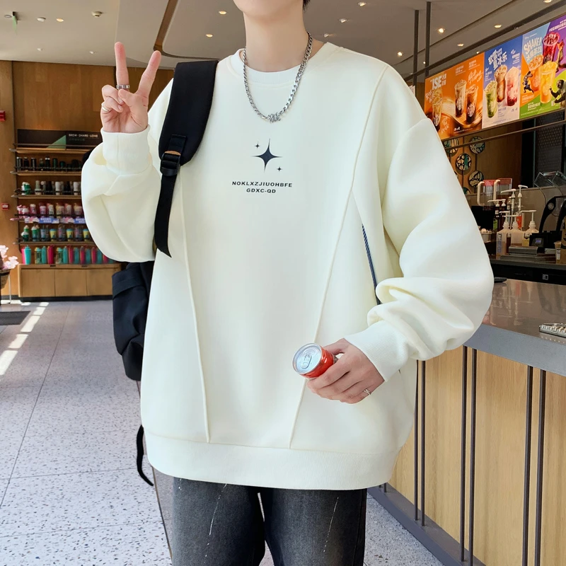 长袖t恤男春秋季2025新款美式潮牌内搭卫衣男装青少年打底衫