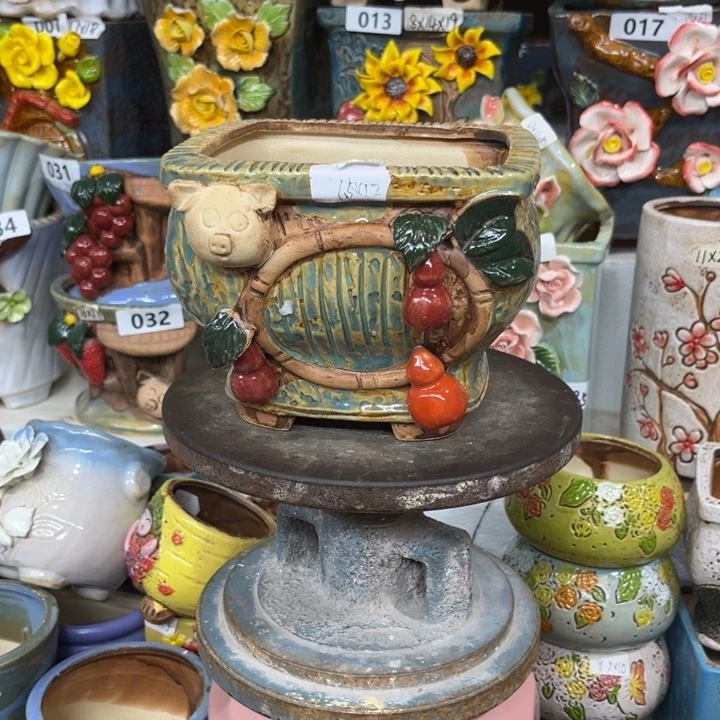 紫砂花盆粗陶材质多肉花盆