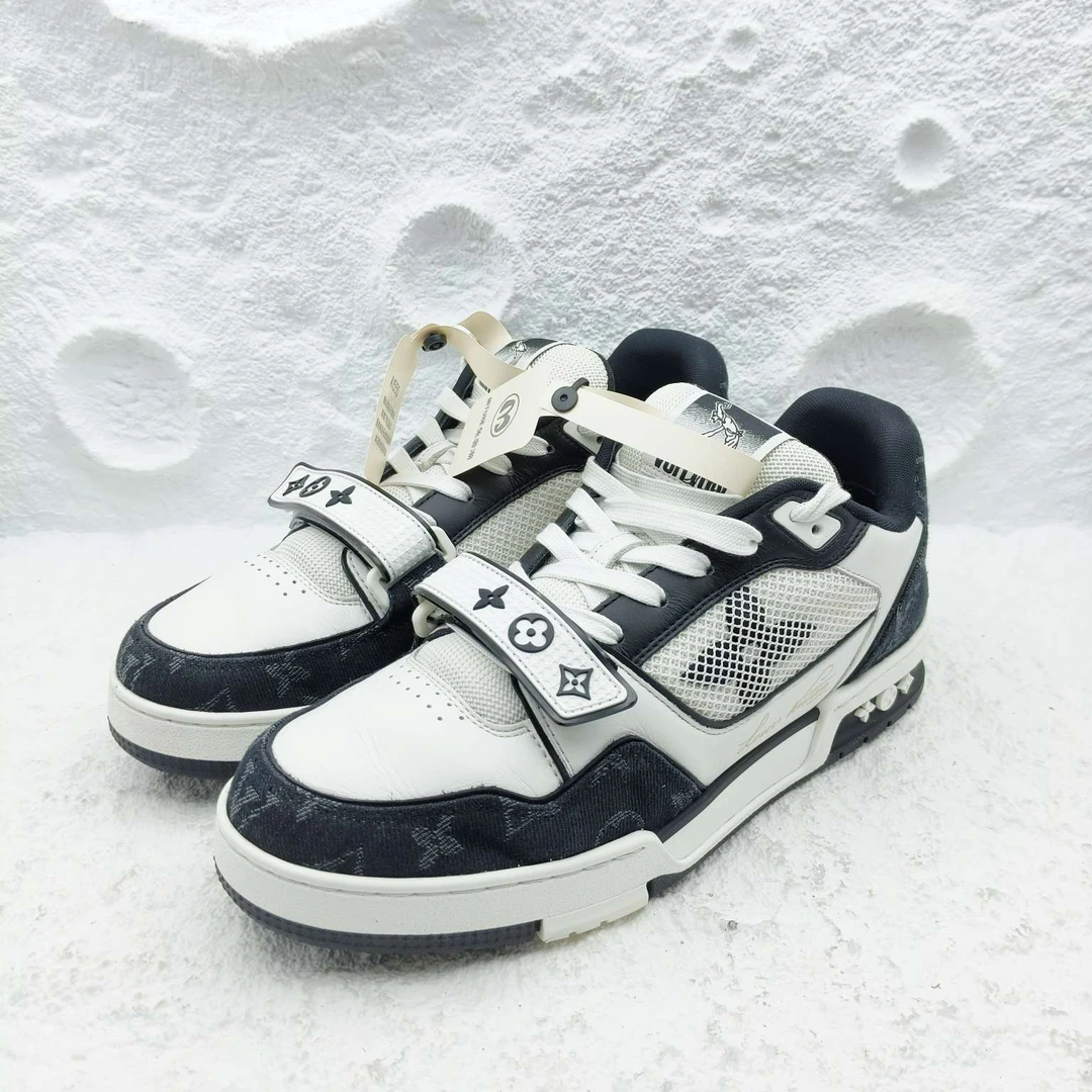 路易威登/Louis Vuitton/7码/41码/黑白牛仔魔术贴/非全新潮鞋