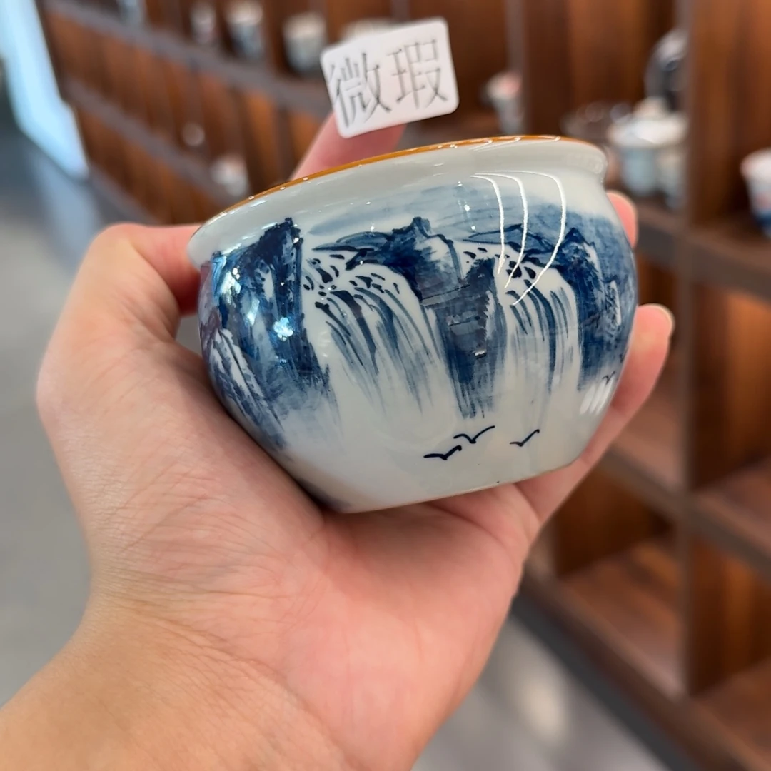 釉下手绘茶具微瑕