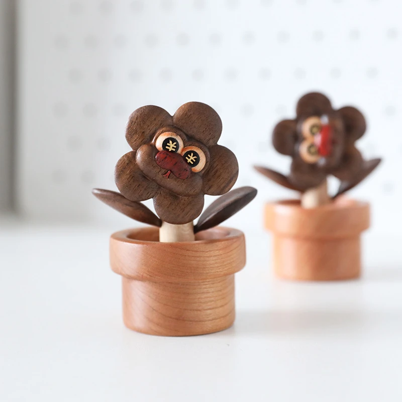 可旋转花朵盆摆件