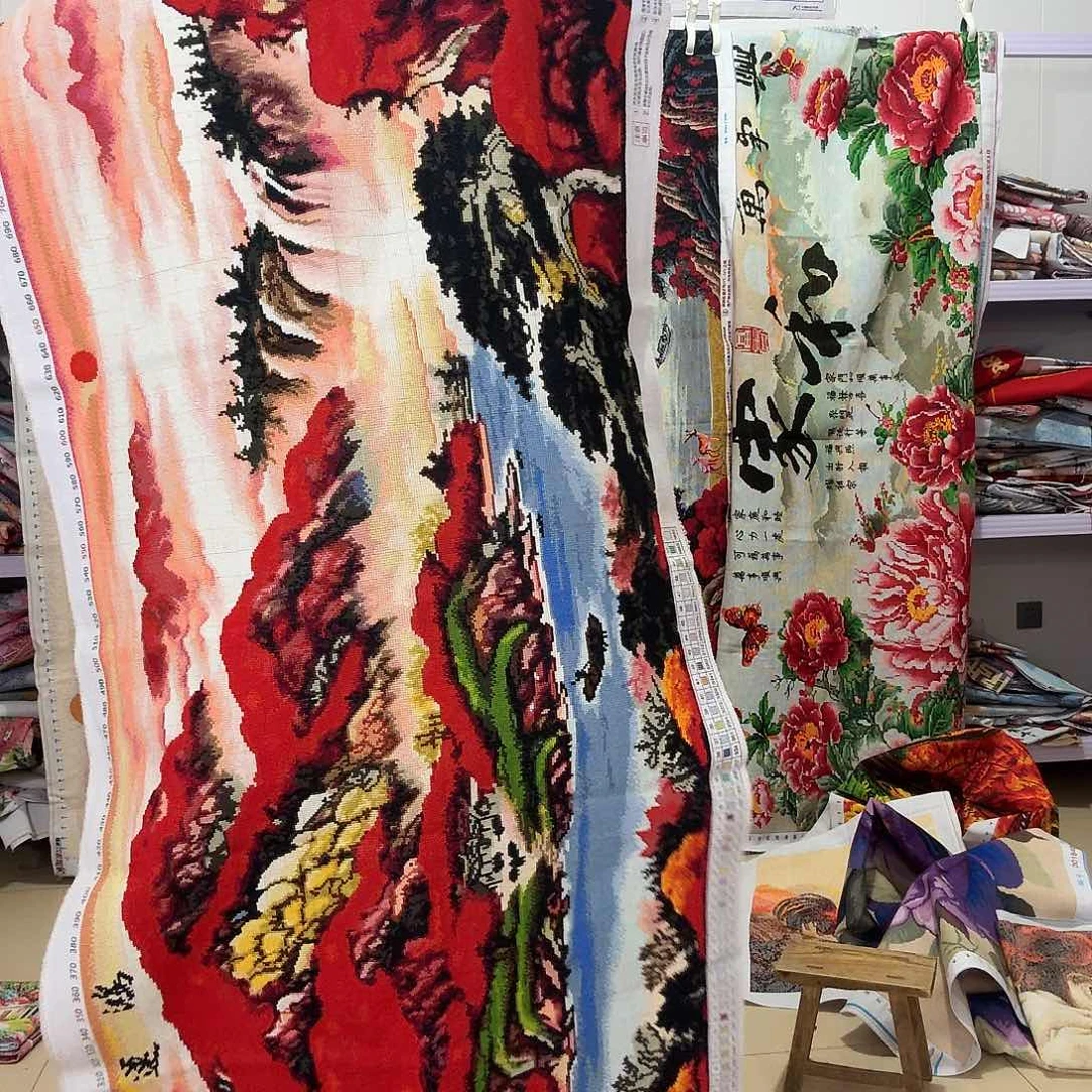 棉忧***茄十字绣成品出售