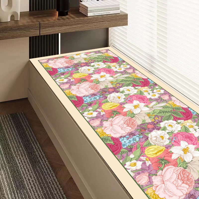 春日花语-金钻绒材质50*160cm阳台飘窗隔凉垫子