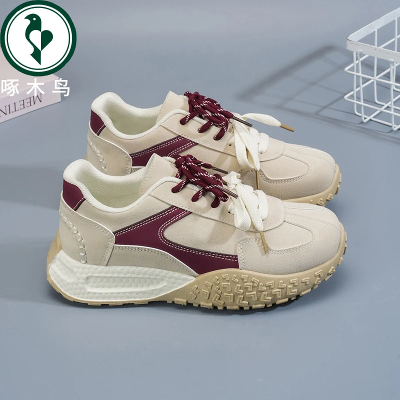 【正品】啄木鸟春秋季女鞋新款透气阿甘鞋子女韩版百搭休闲鞋老爹