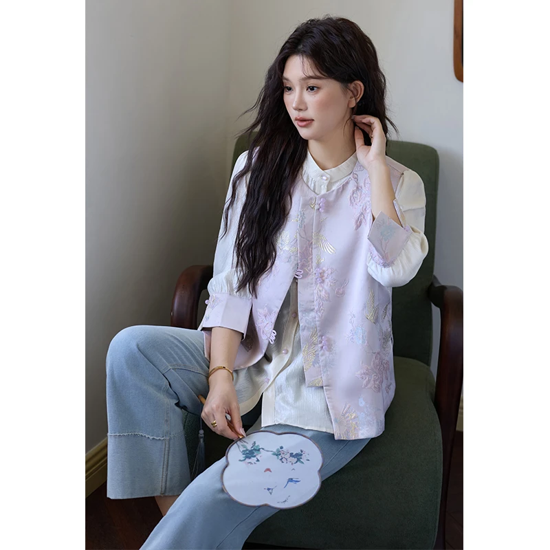 麦麦-早春春季三件套中国风新中式ZL104756套装气质上衣