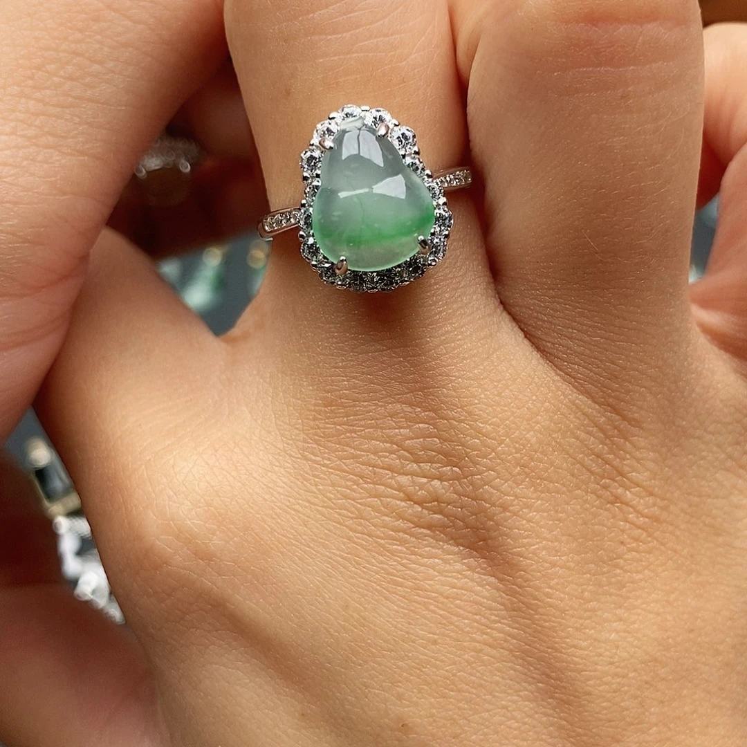 翡翠银S925镶嵌戒指