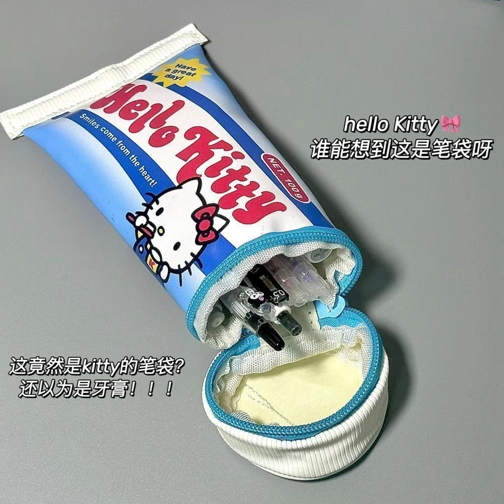 helloKitty笔袋立式创意趣味牙膏笔筒搞怪学生桌面文具收纳盒LQ