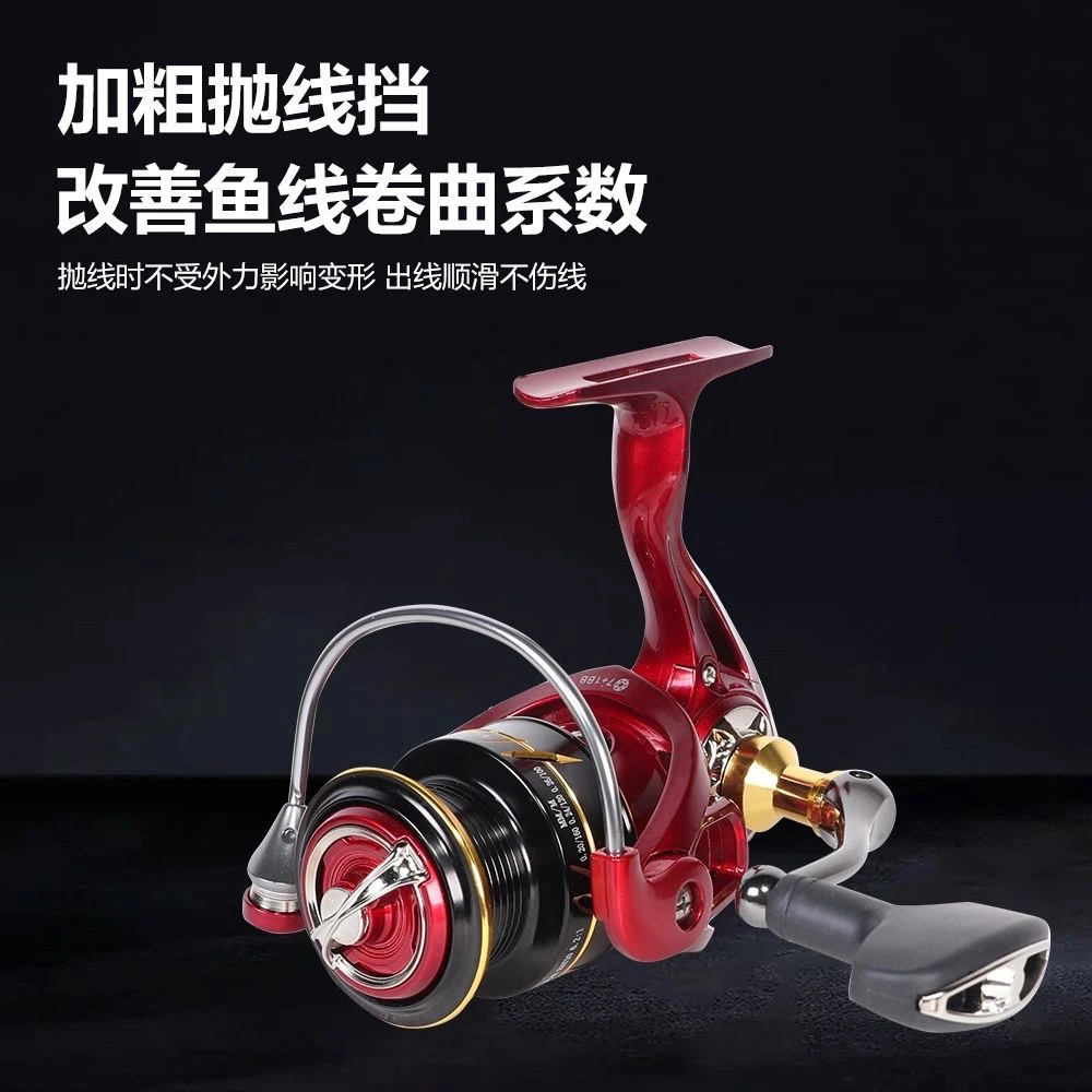 正品红蜥蜴鱼轮微物路亚渔轮金属全金属路亚轮远投鱼线浅杯纺车轮