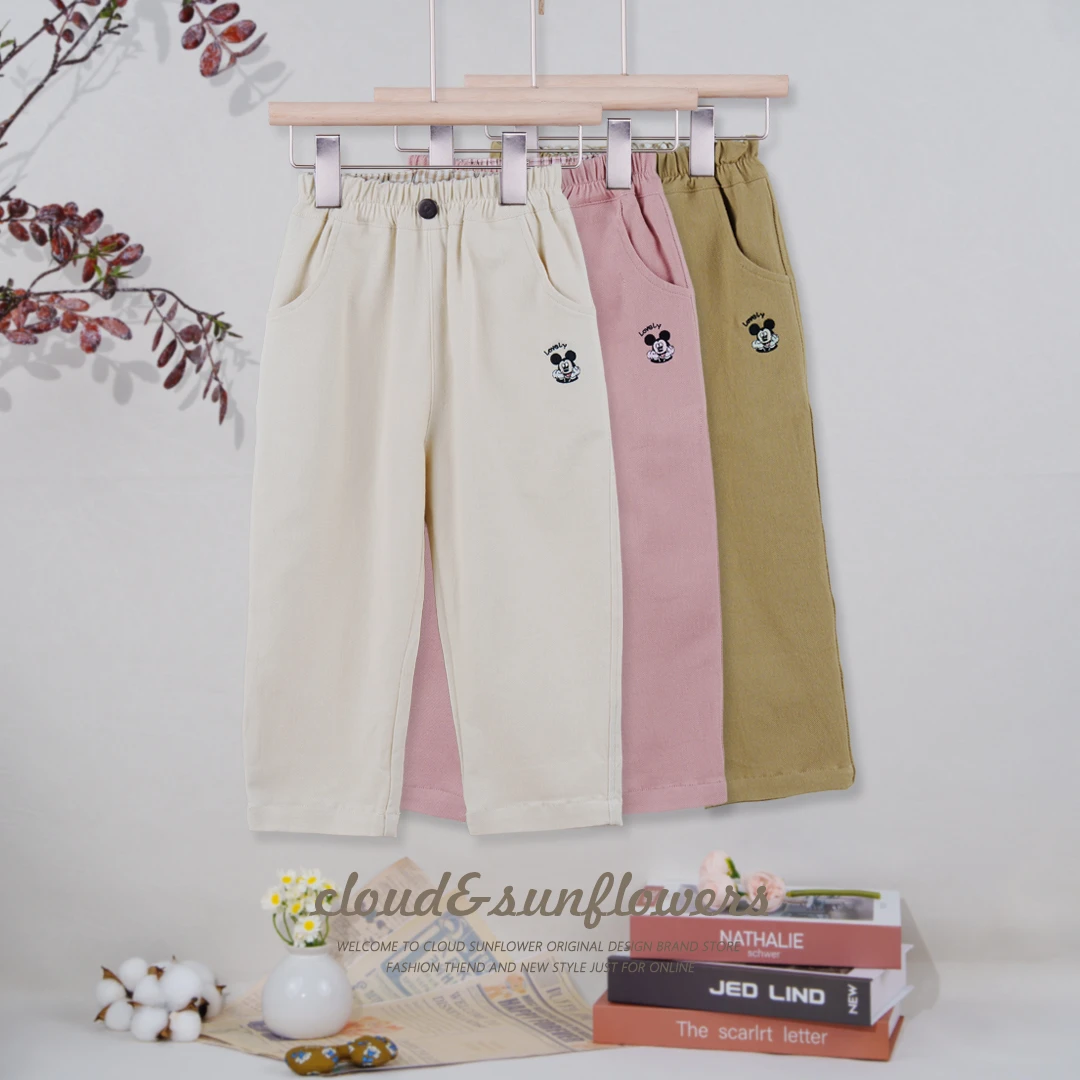 【云朵小葵】女童童装潮流时尚百搭卡通可爱鼠标休闲裤1112807