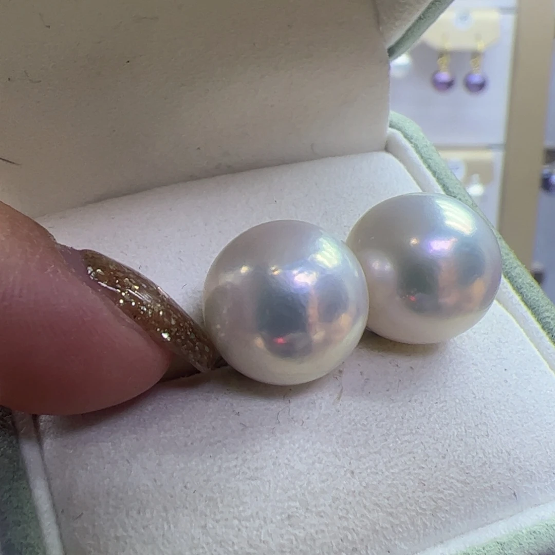 淡水珍珠耳饰银S925镶嵌
