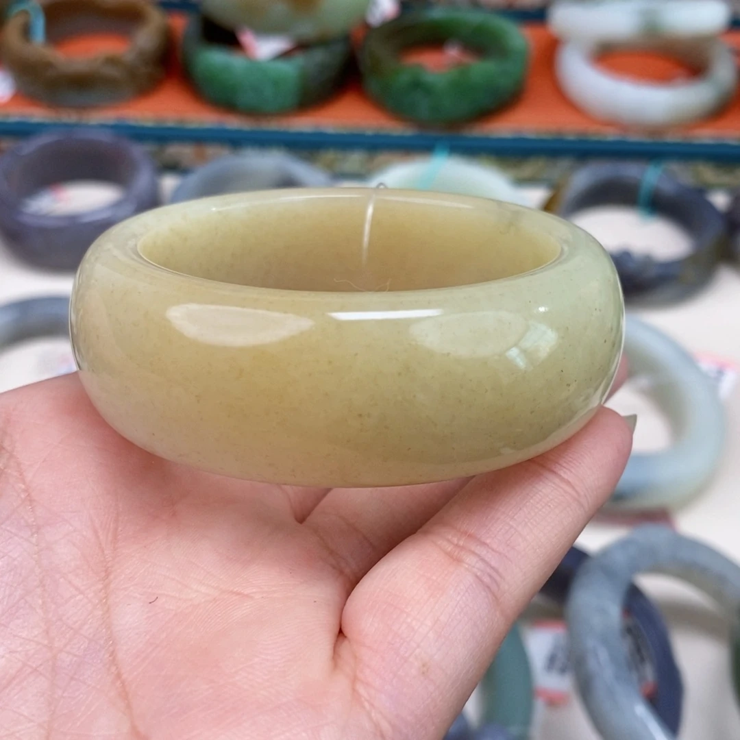 和田玉未镶嵌手镯53.6