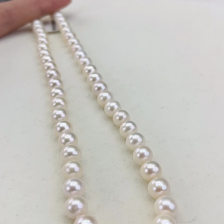 淡水珍珠颈饰银S925镶嵌卡8炫彩高品