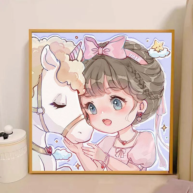 十二生肖马2025新款5d钻石画手工diy高颜值女孩儿童小学生十字绣