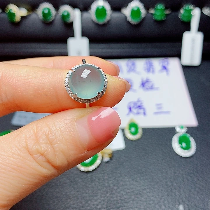 银S925镶嵌戒指翡翠