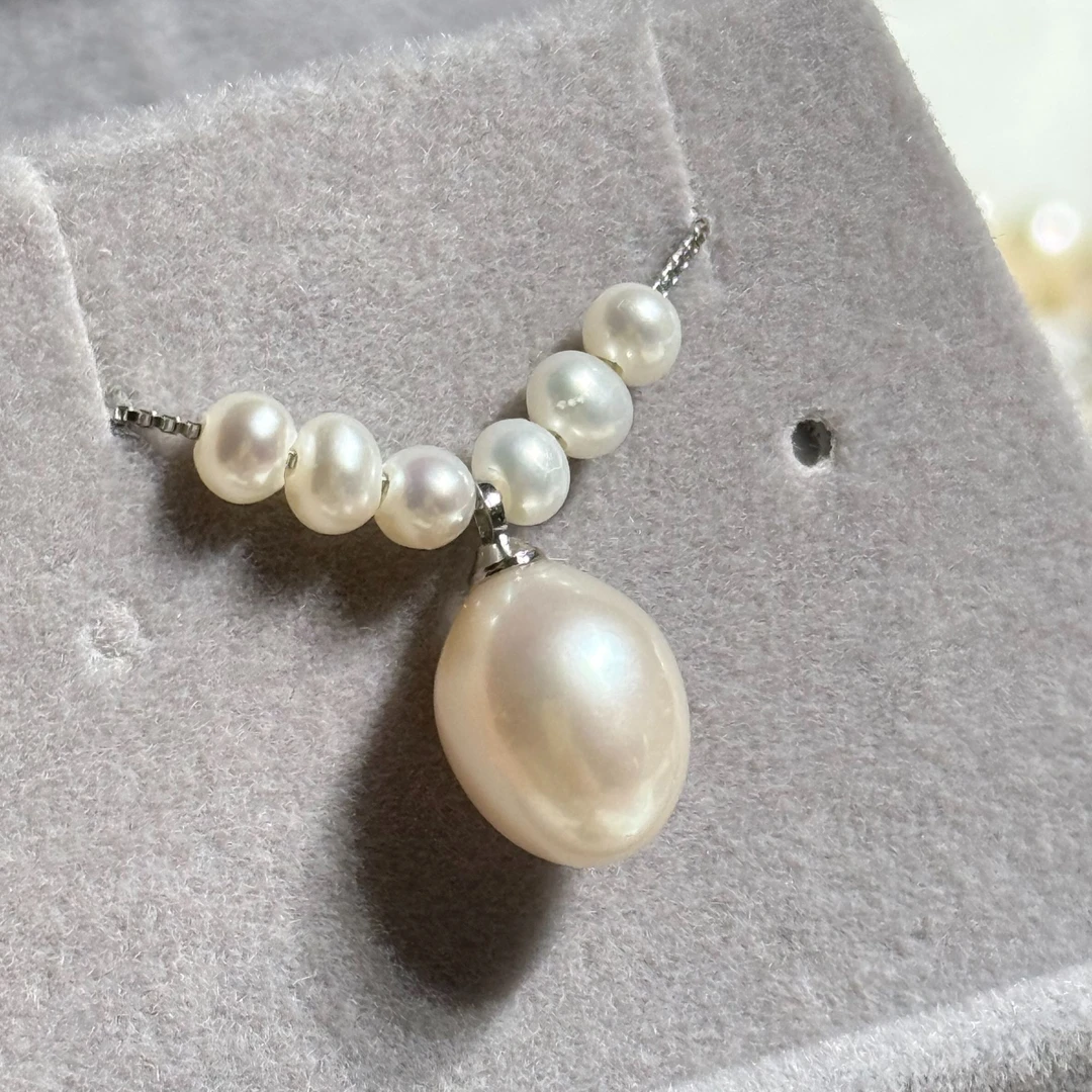 淡水珍珠项链s925银叠戴项链