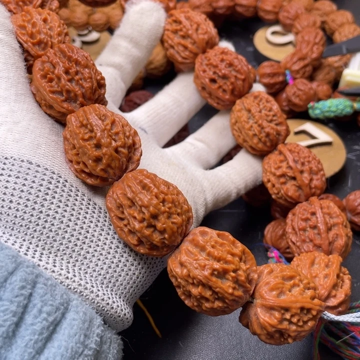 文玩核桃手串粗筋火焰纹