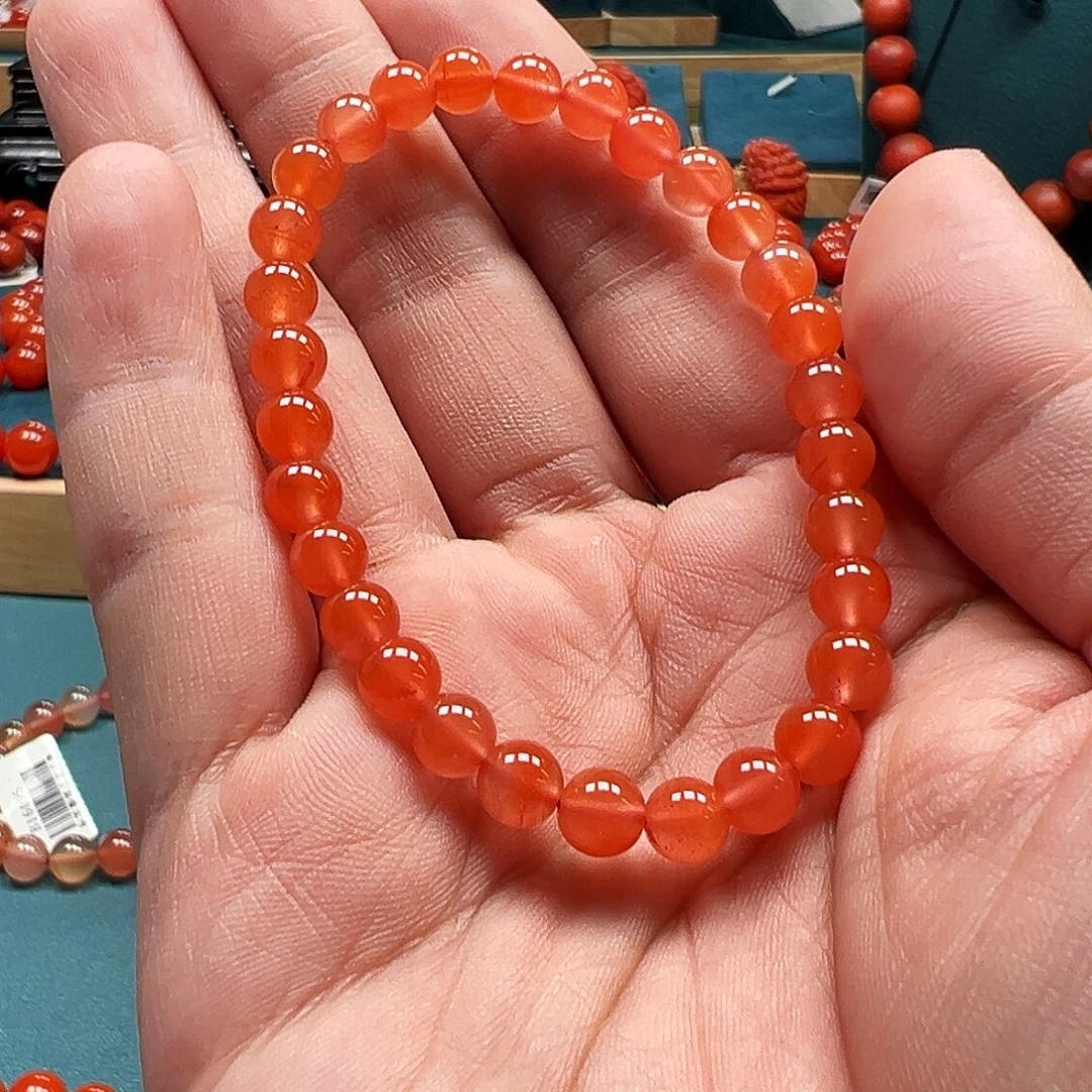 未镶嵌手串南红玛瑙冰橘红6m