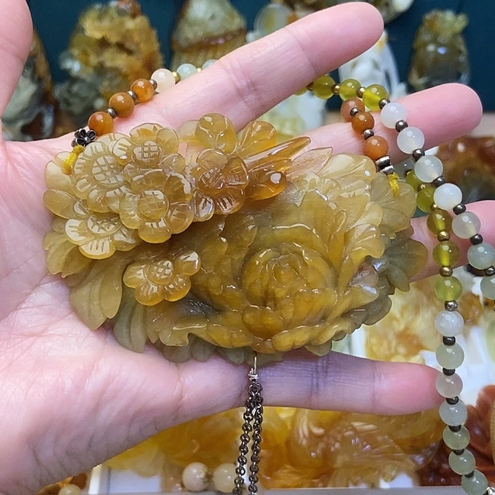 蛇纹石玉未镶嵌吊坠(赠链)