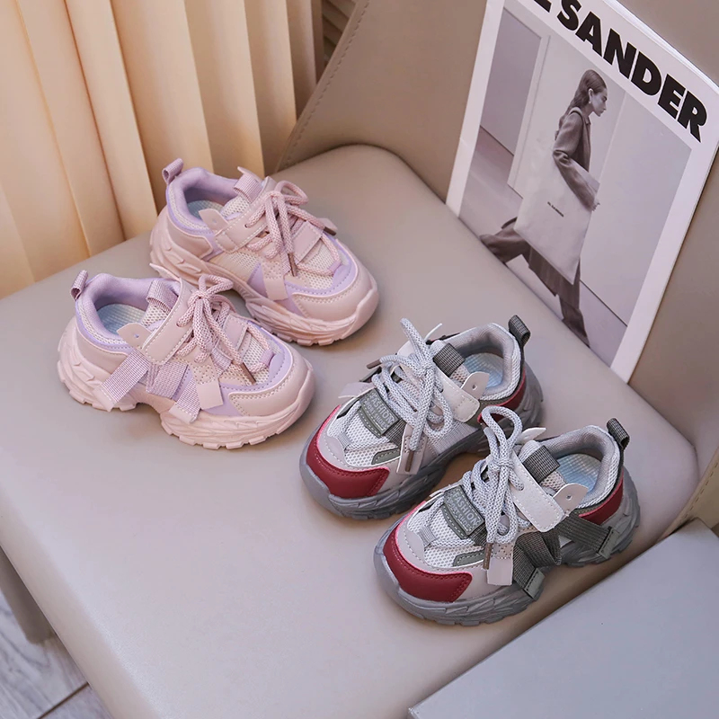 男女宝1-6岁双网网面透气儿童时尚学步老爹软底春夏春秋老爹鞋