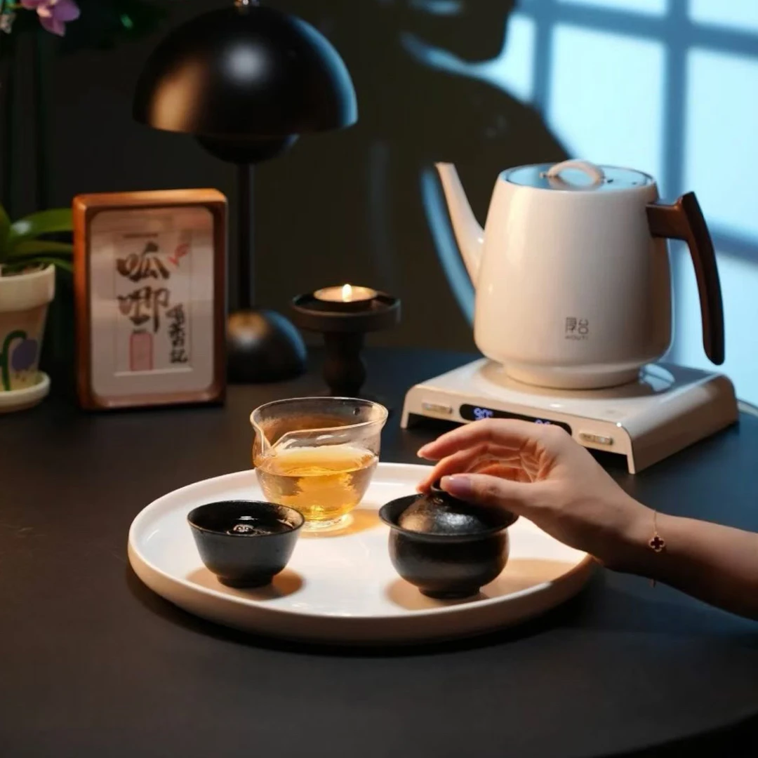 厚台底部上水双层真空烧水壶泡茶全自动上水茶壶控温控水