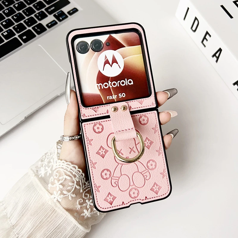 高级感潮牌印花适用摩托罗拉razr60手机壳新款卡通razr50女款防摔